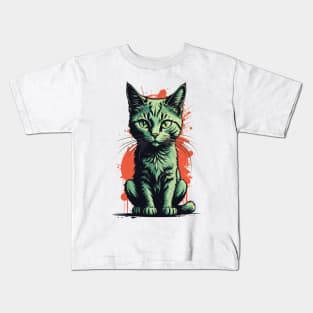 Cute Cat Zombie Kids T-Shirt